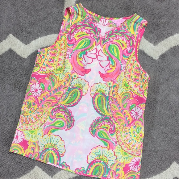 Lilly Pulitzer Tops - Lilly Pulitzer double trouble Silk tank top XS